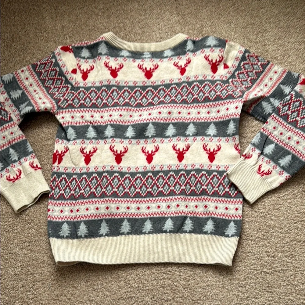 Hatley Kid’s Festive Sweater - Cream and Red